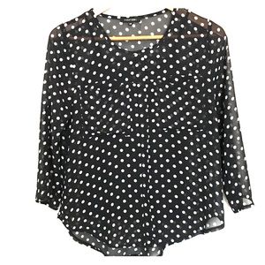 Chiffon Polka Dot Blouse with Cami
